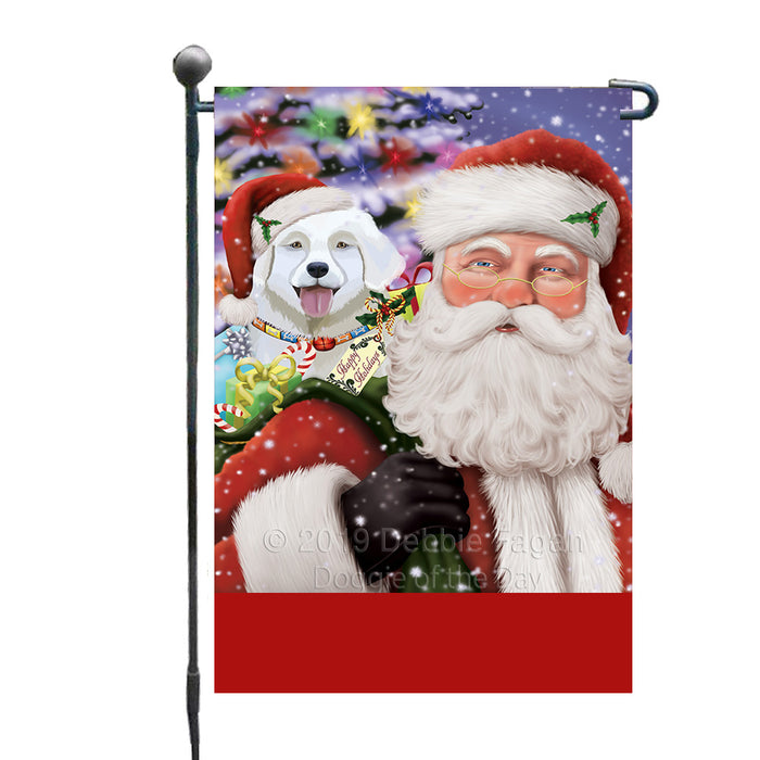 Personalized Santa Carrying Slovensky Cuvac Dog and Christmas Presents Custom Garden Flag GFLG63838