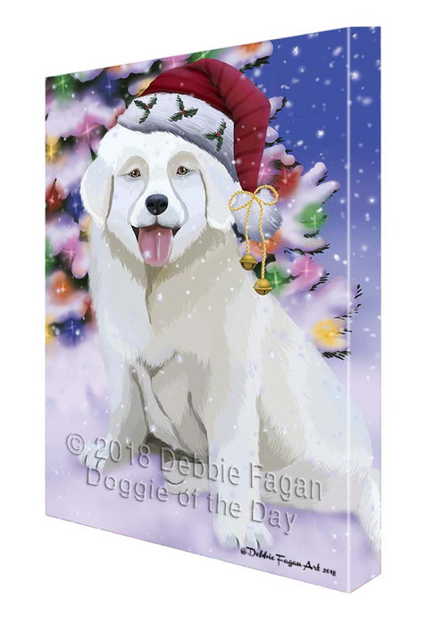 Winterland Wonderland Slovensky Cuvac Dog In Christmas Holiday Scenic Background Canvas Print Wall Art Décor CVS121508