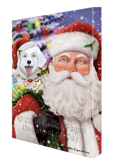 Santa Carrying Slovensky Cuvac Dog and Christmas Presents Canvas Print Wall Art Décor CVS119735