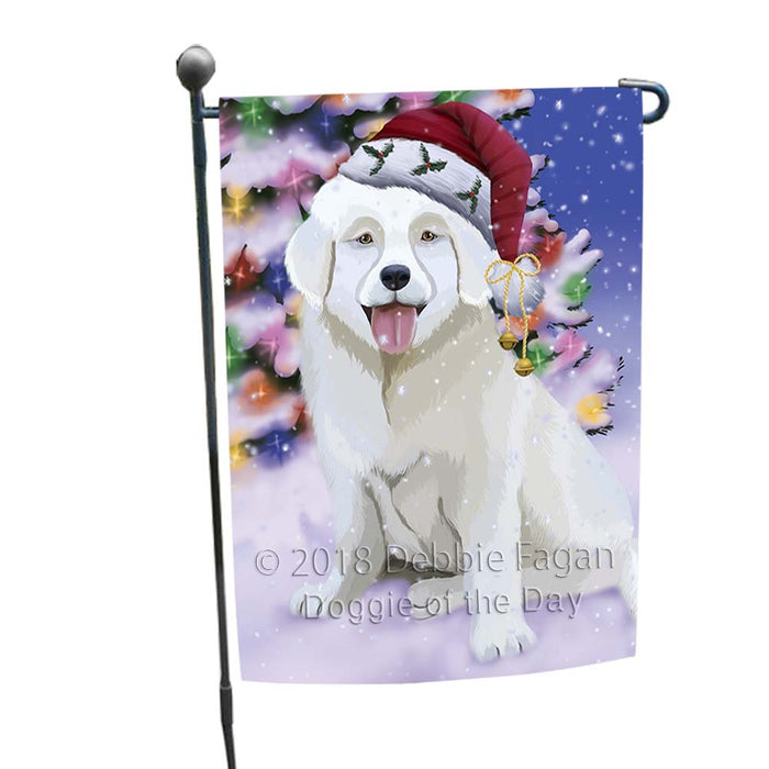 Winterland Wonderland Slovensky Cuvac Dog In Christmas Holiday Scenic Background Garden Flag GFLG56024