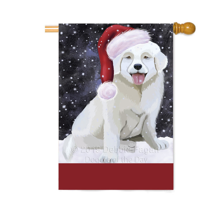 Personalized Let It Snow Happy Holidays Slovensky Cuvac Dog Custom House Flag FLG-DOTD-A62513
