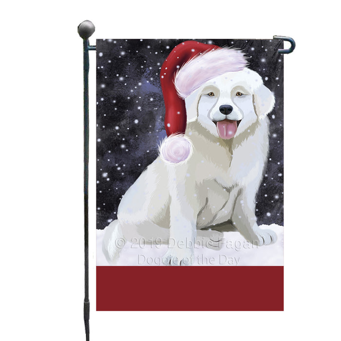 Personalized Let It Snow Happy Holidays Slovensky Cuvac Dog Custom Garden Flags GFLG-DOTD-A62457