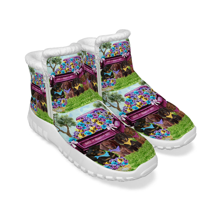 Pansy Patch Dachshund Dogs Snow Boots, Gifts for Dog Lovers