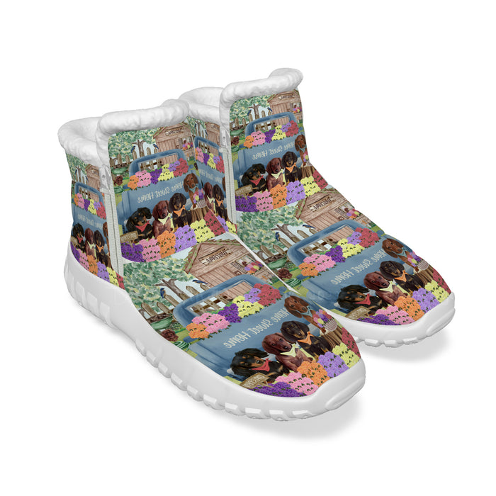 Rhododendron Home Sweet Home Garden Blue Truck Dachshund Dogs Snow Boots