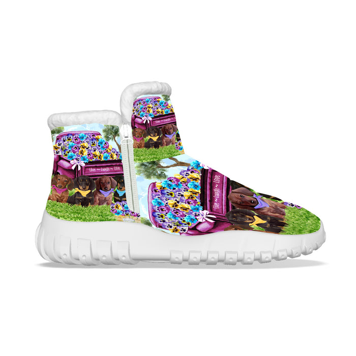 Pansy Patch Dachshund Dogs Snow Boots, Gifts for Dog Lovers