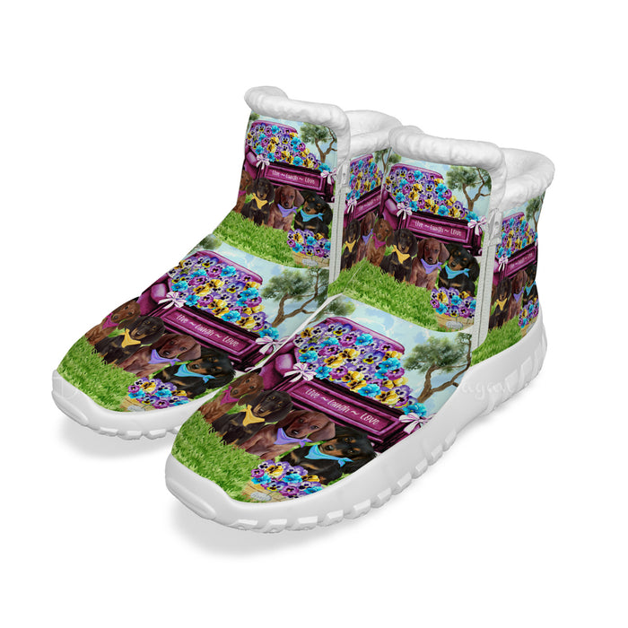Pansy Patch Dachshund Dogs Snow Boots, Gifts for Dog Lovers