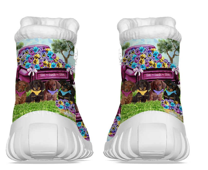 Pansy Patch Dachshund Dogs Snow Boots, Gifts for Dog Lovers