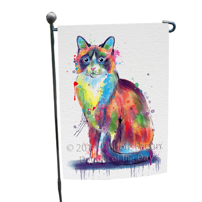 Watercolor Snowshoe Cat Garden Flag GFLG66129