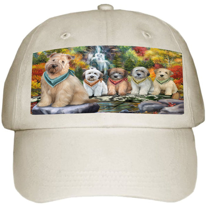 Scenic Waterfall Soft-Coated Wheaten Terriers Dog Ball Hat Cap HAT54282