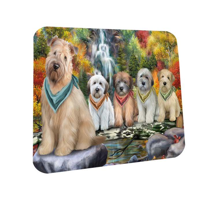 Scenic Waterfall Soft-Coated Wheaten Terriers Dog Coasters Set of 4 CST50142