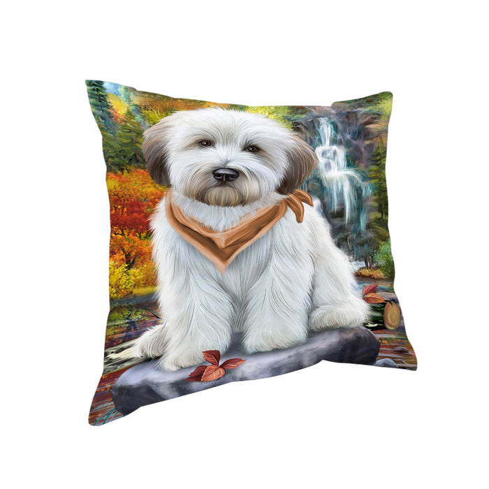 Scenic Waterfall Soft-Coated Wheaten Terrier Dog Pillow PIL56800