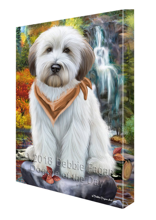 Scenic Waterfall Soft-Coated Wheaten Terrier Dog Canvas Wall Art CVS67876