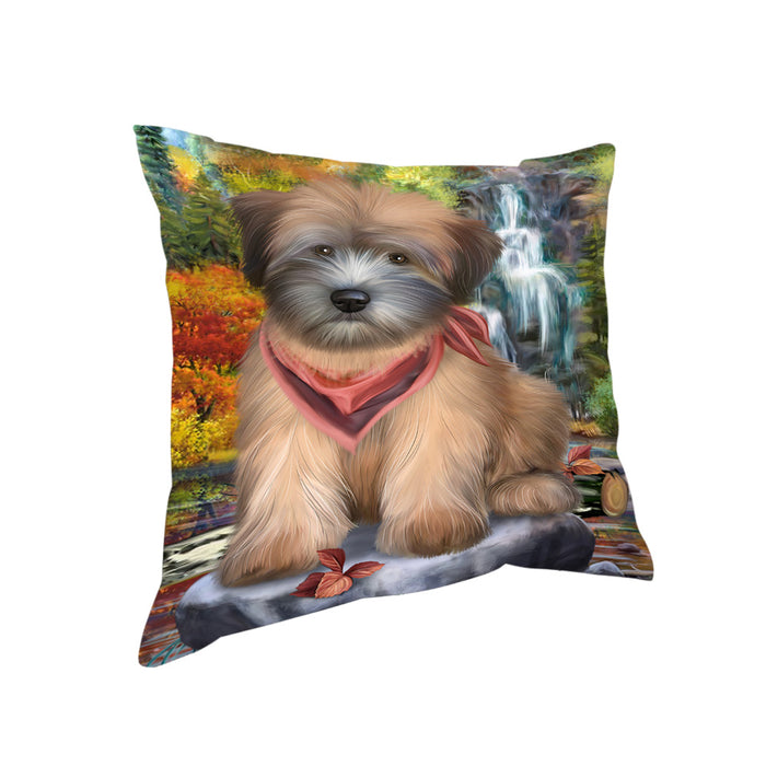 Scenic Waterfall Soft-Coated Wheaten Terrier Dog Pillow PIL56804