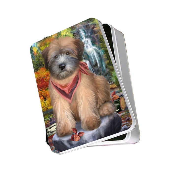 Scenic Waterfall Soft-Coated Wheaten Terrier Dog Photo Storage Tin PITN50185