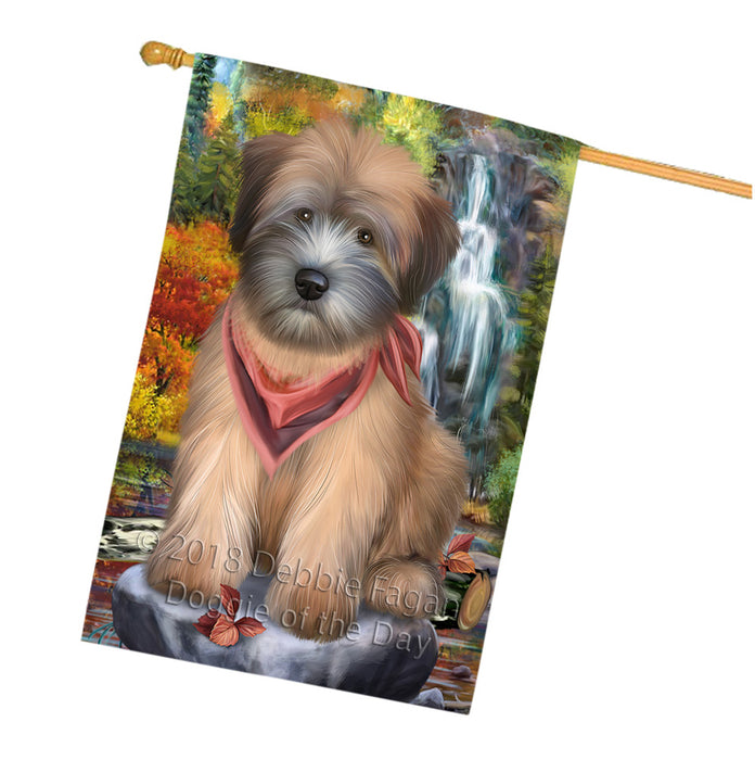 Scenic Waterfall Soft-Coated Wheaten Terrier Dog House Flag FLG50202