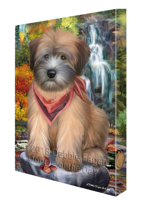 Scenic Waterfall Soft-Coated Wheaten Terrier Dog Canvas Wall Art CVS67885