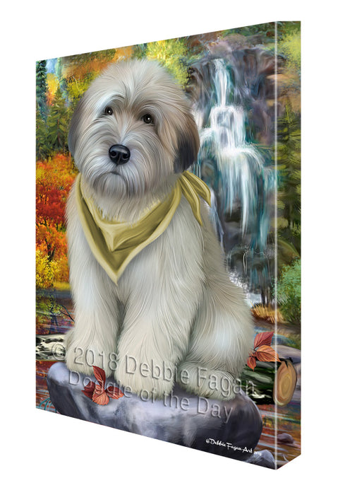 Scenic Waterfall Soft-Coated Wheaten Terrier Dog Canvas Wall Art CVS67894