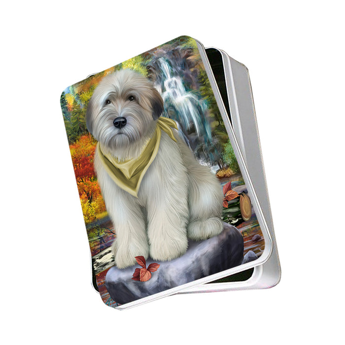 Scenic Waterfall Soft-Coated Wheaten Terrier Dog Photo Storage Tin PITN50186