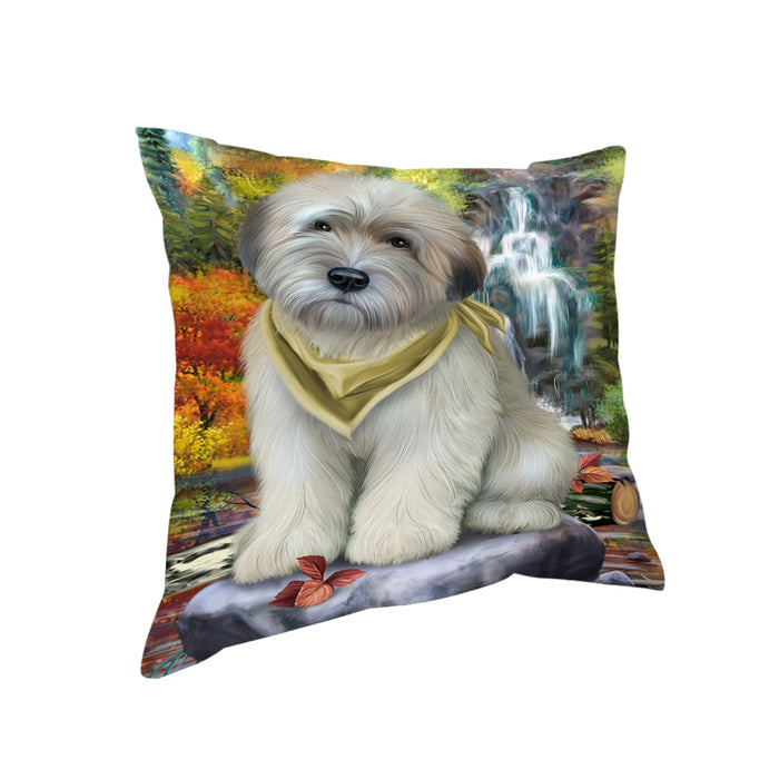 Scenic Waterfall Soft-Coated Wheaten Terrier Dog Pillow PIL56808