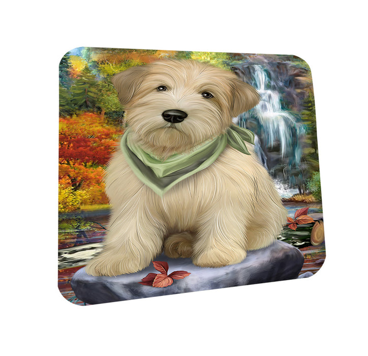Scenic Waterfall Soft-Coated Wheaten Terrier Dog Coasters Set of 4 CST50146