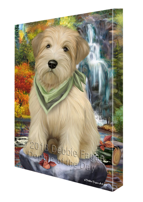 Scenic Waterfall Soft-Coated Wheaten Terrier Dog Canvas Wall Art CVS67903