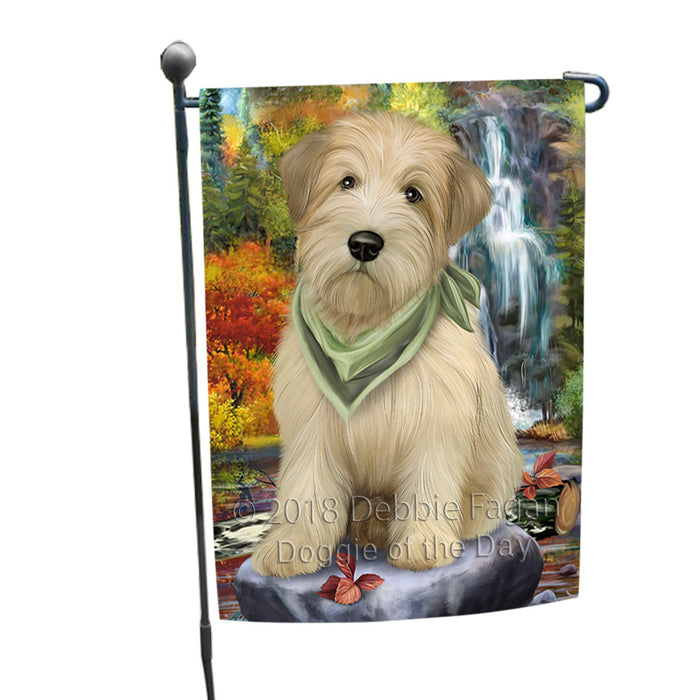 Scenic Waterfall Soft-Coated Wheaten Terrier Dog Garden Flag GFLG50068