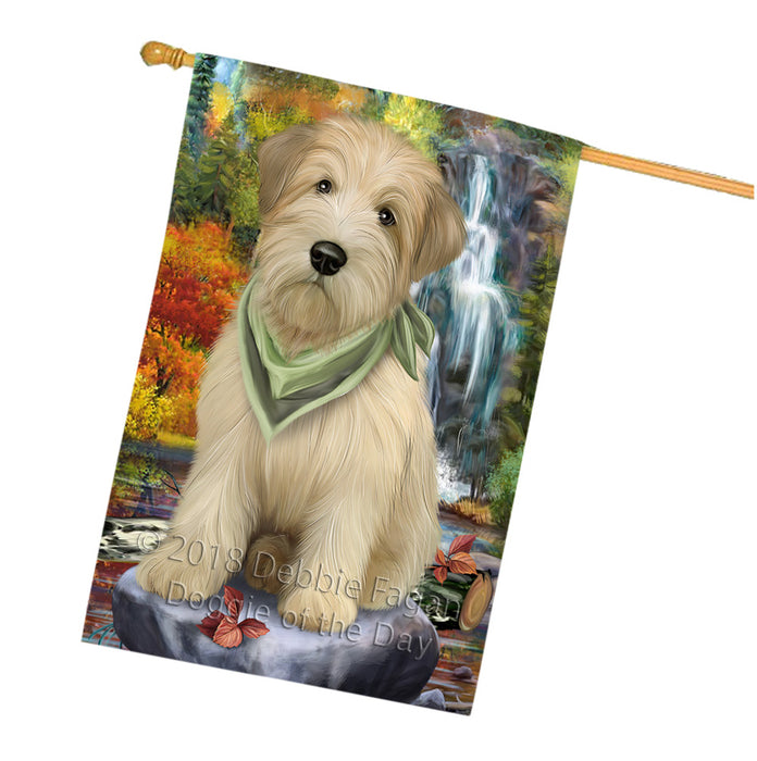 Scenic Waterfall Soft-Coated Wheaten Terrier Dog House Flag FLG50204