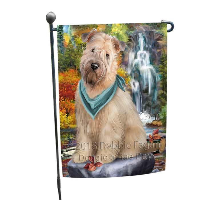 Scenic Waterfall Soft-Coated Wheaten Terrier Dog Garden Flag GFLG50069
