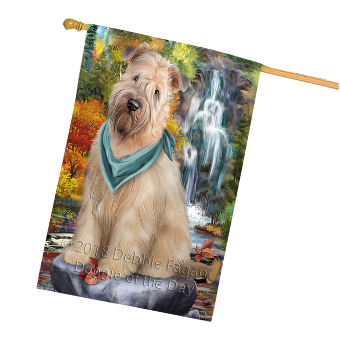 Scenic Waterfall Soft-Coated Wheaten Terrier Dog House Flag FLG50205