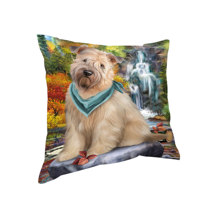 Scenic Waterfall Soft-Coated Wheaten Terrier Dog Pillow PIL56816