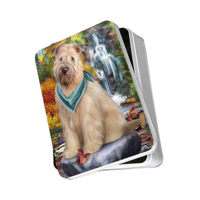 Scenic Waterfall Soft-Coated Wheaten Terrier Dog Photo Storage Tin PITN50188