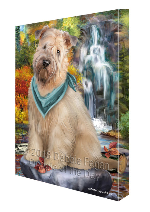 Scenic Waterfall Soft-Coated Wheaten Terrier Dog Canvas Wall Art CVS67912