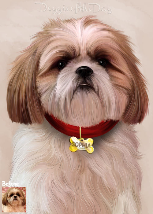 Digital Painting PERSONALIZED Caricature PET PORTRAIT! Custom Pet Dog or Cat Art