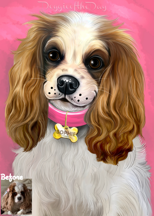 Digital Painting PERSONALIZED Caricature PET PORTRAIT! Custom Pet Dog or Cat Art