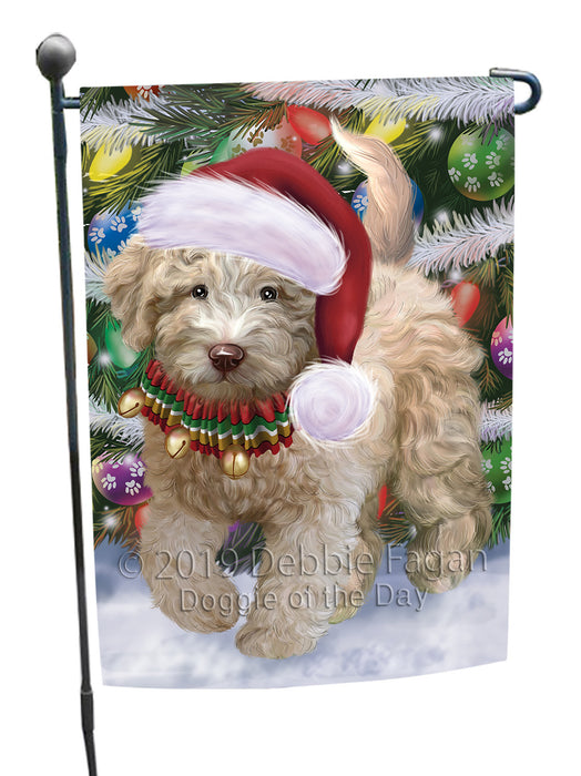 Chistmas Trotting in the Snow Spanish Water Dog Garden Flags Outdoor Decor for Homes and Gardens Double Sided Garden Yard Spring Decorative Vertical Home Flags Garden Porch Lawn Flag for Decorations GFLG68518
