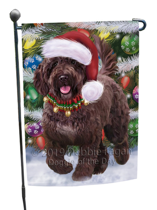 Chistmas Trotting in the Snow Spanish Water Dog Garden Flags Outdoor Decor for Homes and Gardens Double Sided Garden Yard Spring Decorative Vertical Home Flags Garden Porch Lawn Flag for Decorations GFLG68521