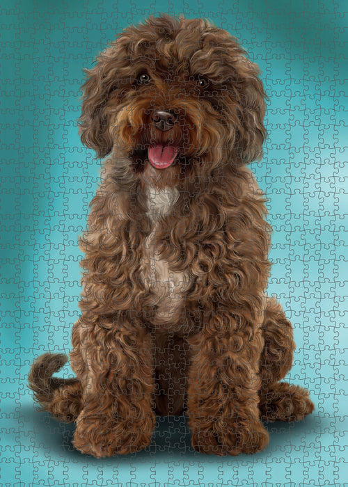 Spanish Water Dog Portrait Jigsaw Puzzle for Adults Animal Interlocking Puzzle Game Unique Gift for Dog Lover's with Metal Tin Box