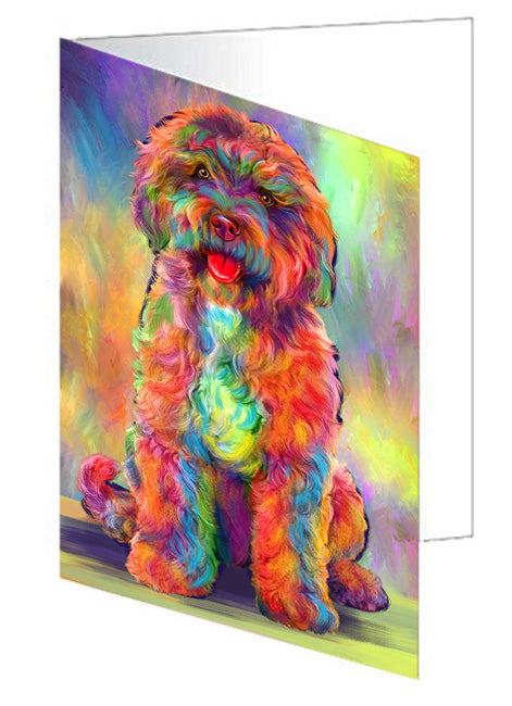 Paradise Wave Spanish Water Dog Handmade Artwork Assorted Pets Greeting Cards and Note Cards with Envelopes for All Occasions and Holiday Seasons GCD79883