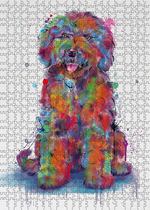 Watercolor Spanish Water Dog Portrait Jigsaw Puzzle for Adults Animal Interlocking Puzzle Game Unique Gift for Dog Lover's