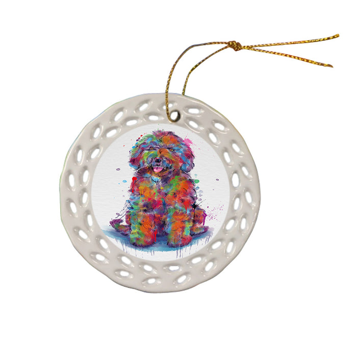 Watercolor Spanish Water Dog Doily Ornament DPOR58450