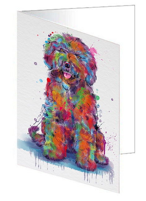 Watercolor Spanish Water Dog Handmade Artwork Assorted Pets Greeting Cards and Note Cards with Envelopes for All Occasions and Holiday Seasons GCD80009