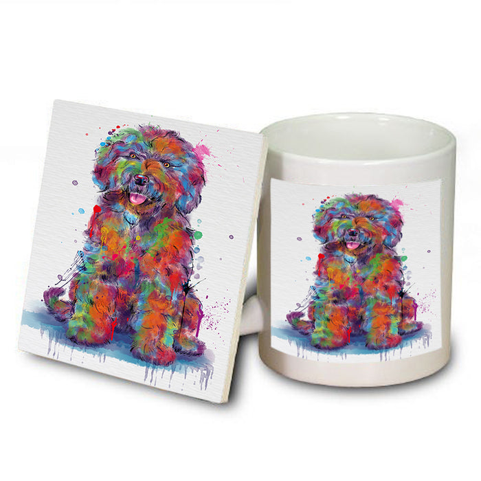 Watercolor Spanish Water Dog Mug and Coaster Set MUC57557