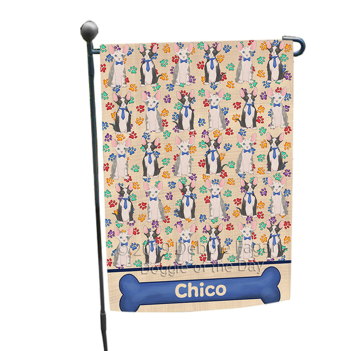 Rainbow Paw Print Sphynx Cats Garden Flag GFLG65333