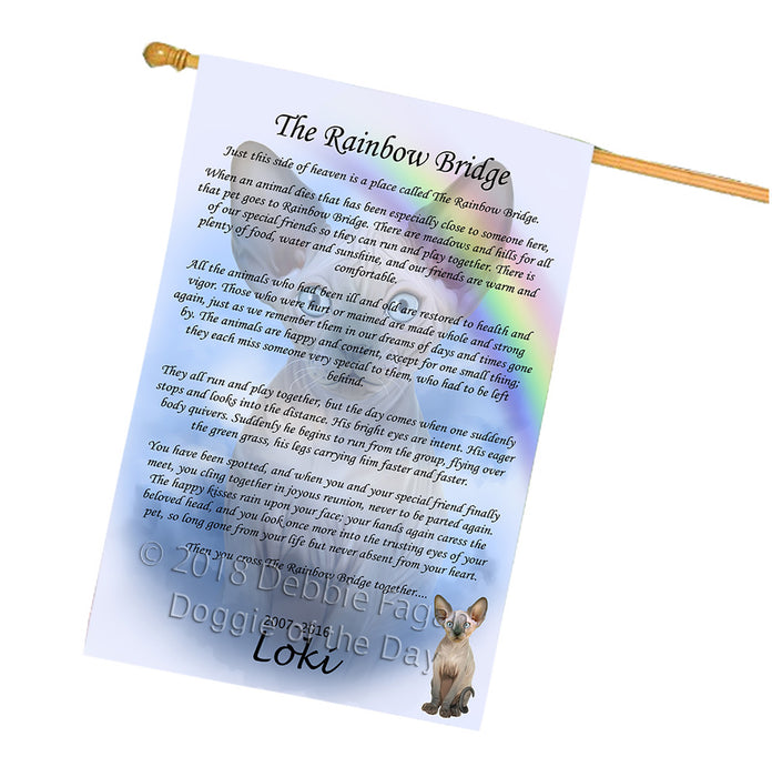 Rainbow Bridge Sphynx Cat House Flag FLG56201