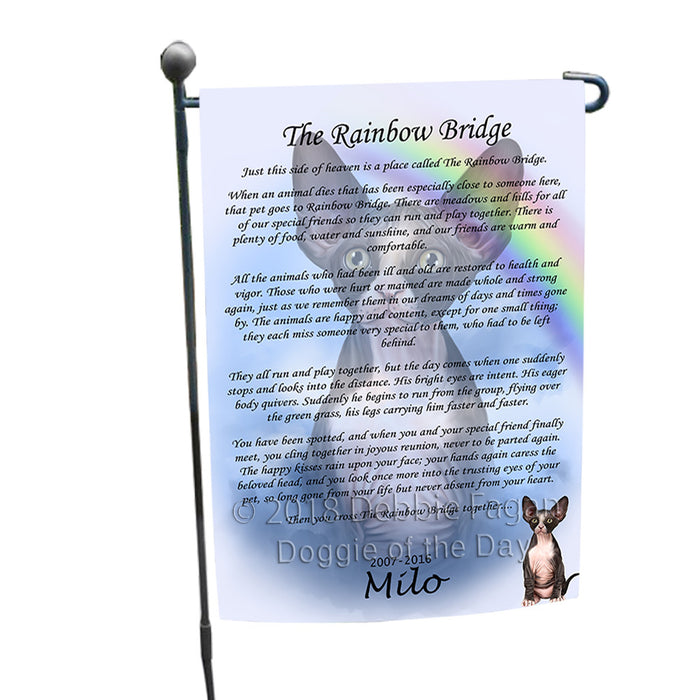 Rainbow Bridge Sphynx Cat Garden Flag GFLG56066