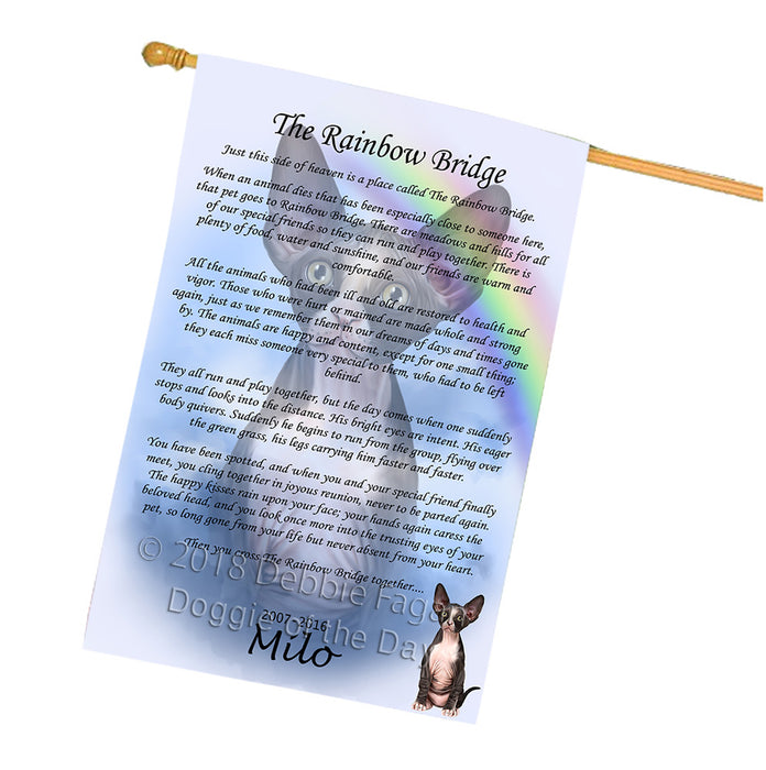 Rainbow Bridge Sphynx Cat House Flag FLG56202