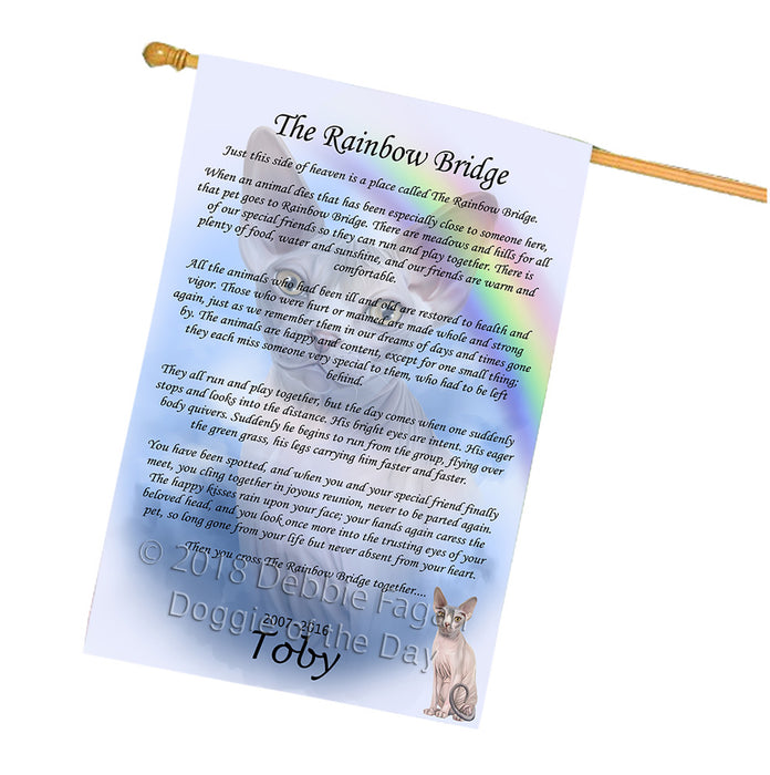 Rainbow Bridge Sphynx Cat House Flag FLG56203
