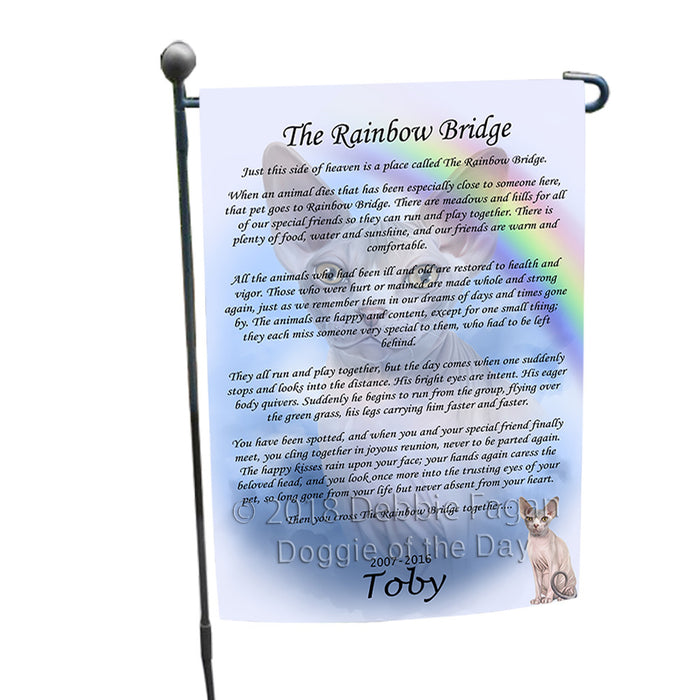 Rainbow Bridge Sphynx Cat Garden Flag GFLG56067
