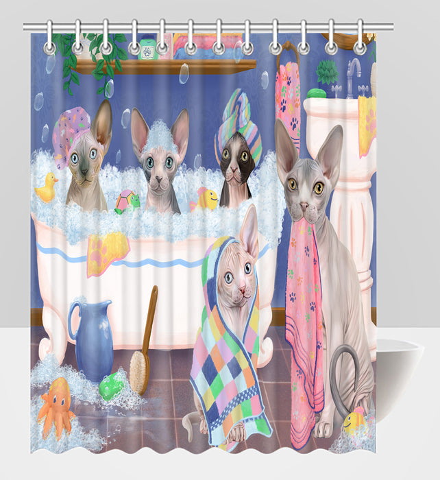 Rub A Dub Dogs In A Tub Sphynx Cats Shower Curtain