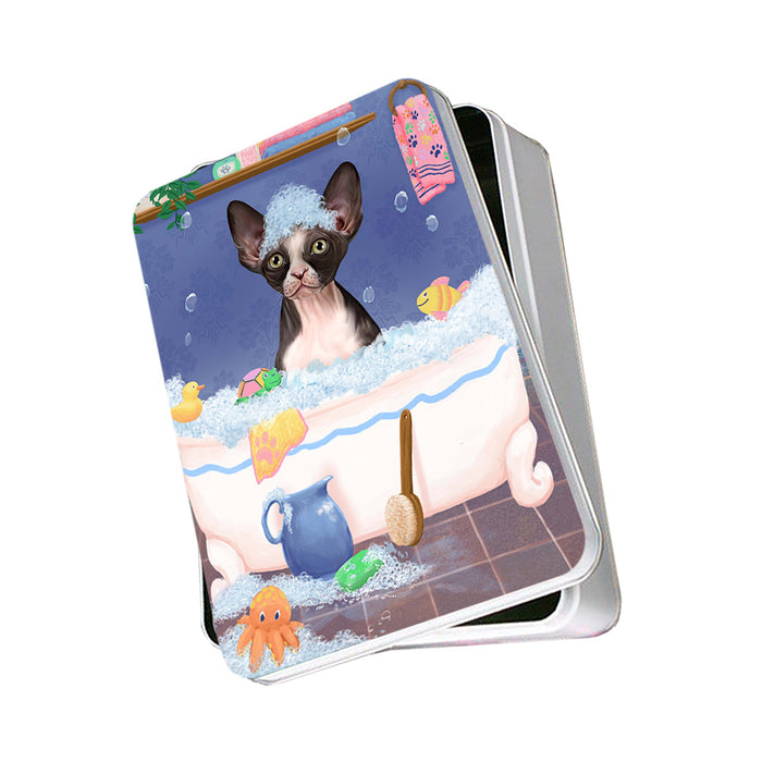 Rub A Dub Dog In A Tub Sphynx Cat Photo Storage Tin PITN57402